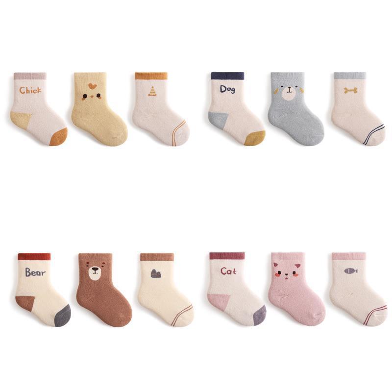 Terry Thickened Baby Socks Cartoon Mid-calf Baby's Socks Children's Cotton Socks