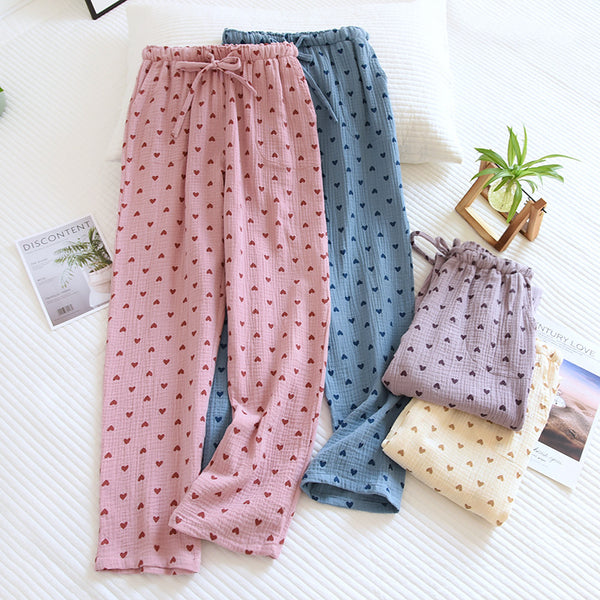 Women's Double-layer Cotton Yarn Home Pants