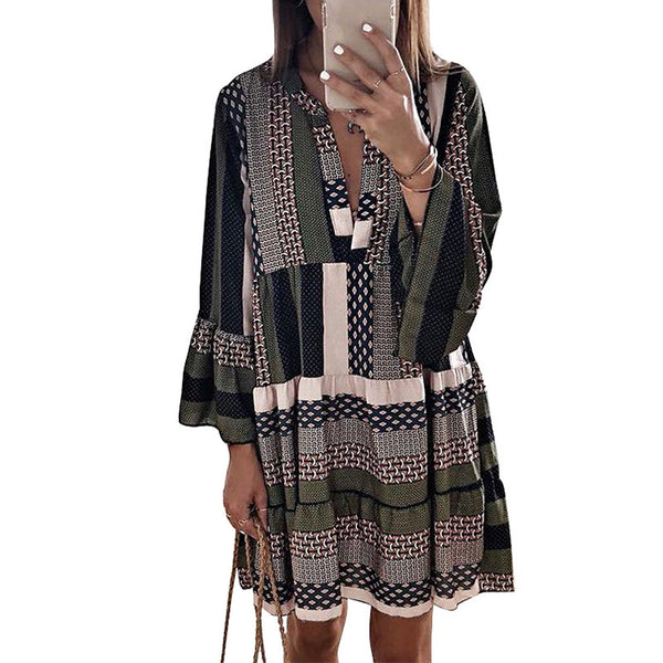 Chiffon Dress Women Europe And America Spring And Summer New Print