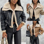 Women's Coat Zipper Motorcycle Jacket Top