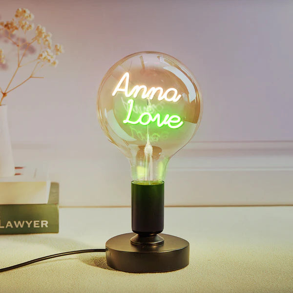 Custom Text Lamp, Edison Led Filament Modeling Lamp Soft Light Bulbs