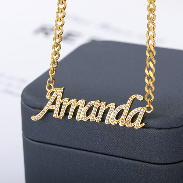 Personalized Custom Letter Necklace Custom Name Zircon