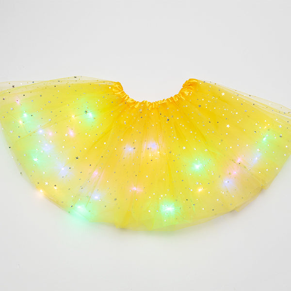 Magical & Luminous  LED Princess Halloween Tutu Skirt Sequins Shiny Skirt