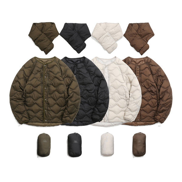 Simple Casual Wave Down Jacket Personality Couple