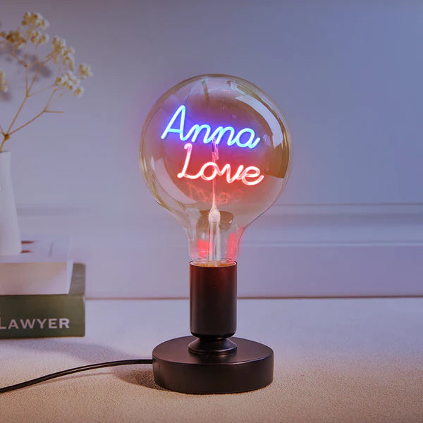 Custom Text Lamp, Edison Led Filament Modeling Lamp Soft Light Bulbs