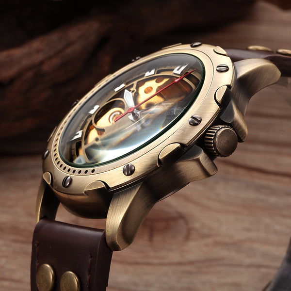 Mens Skeleton Automatic Mechanical Watch