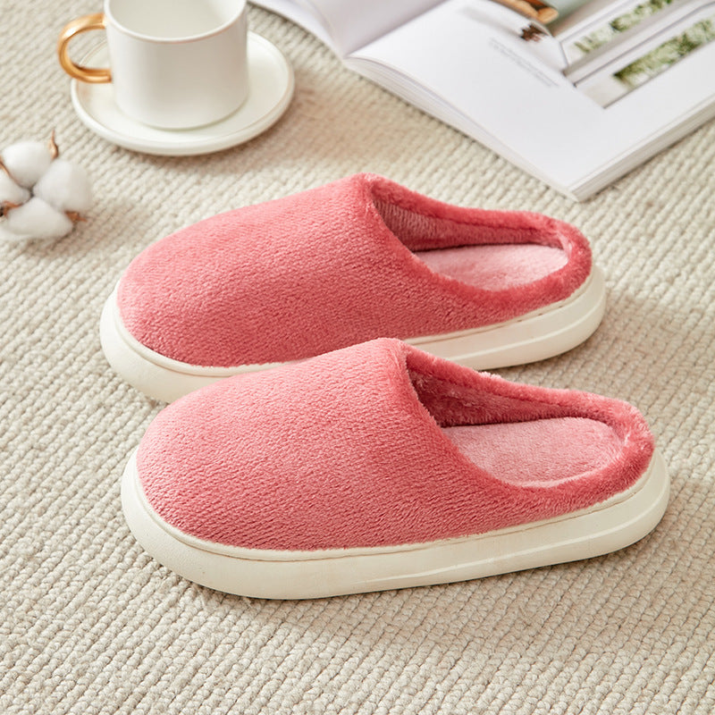 Fleece-lined Thickened Cotton Slippers Platform