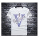  White Blue V Small Skull