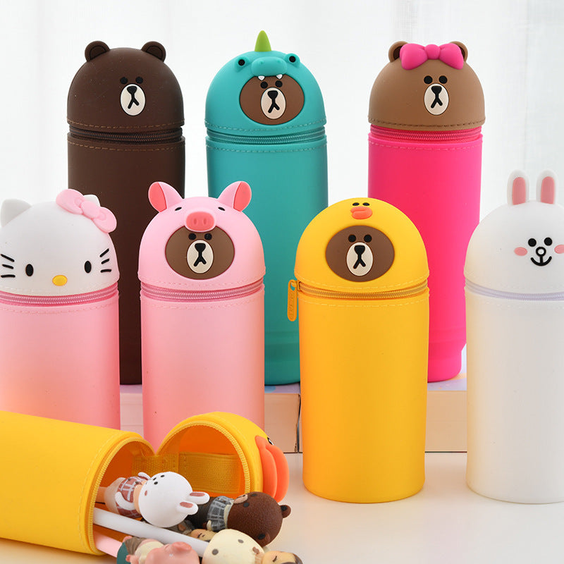 Silicone pencil case zipper