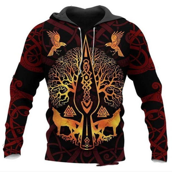 Printed Street Fashion Hoodie Man