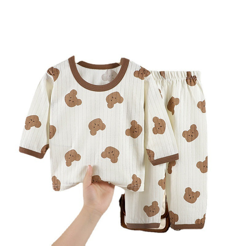 Summer New Children's Loungewear Boys Air Conditioning Clothes Korean Girls Cotton Thin Suit Baby Pajamas