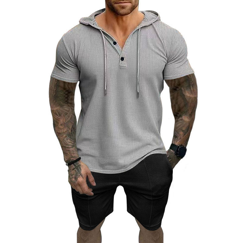 Casual Suit Short Sleeve Shorts Hooded T-shirt