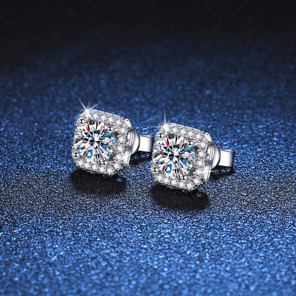 Women's Moissanite Sterling Silver Earrings