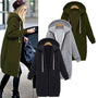 Hooded long-sleeved winter sweater women's jacket in a long thick shirt