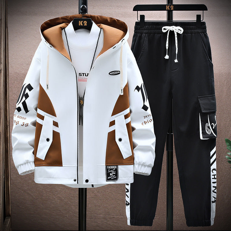 Fall Jacket Trousers Men Leisure Set