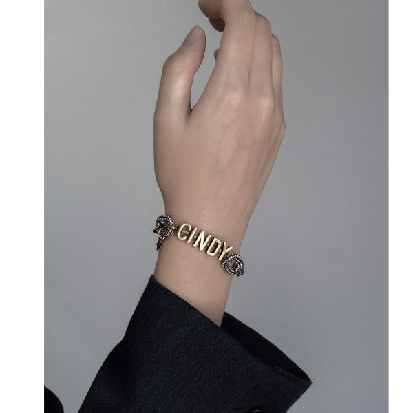 European And American Fashion Trend With Diamond Bronze Chain Bracelet