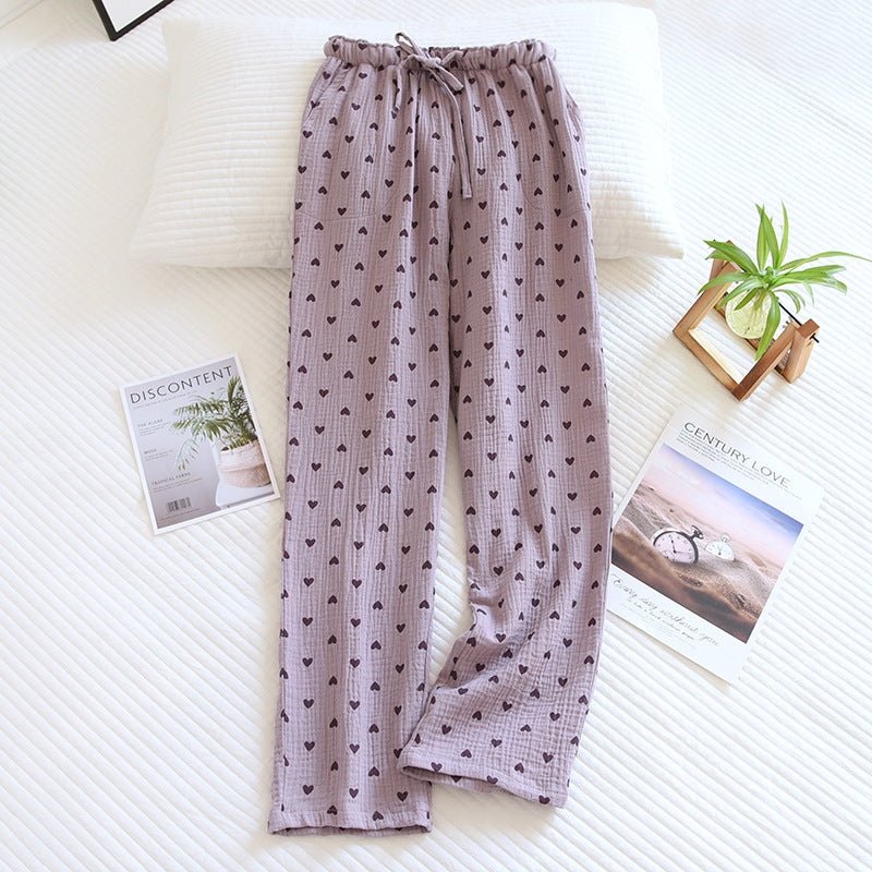 Women's Double-layer Cotton Yarn Home Pants