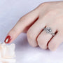 Women's Vintage Hollowed-out Moissanite Diamond Ring