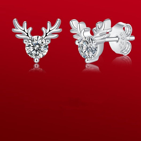 Moissanite One Deer Has Your Ear Studs 925 Silver Earrings Earring Silver Accessories Wholesale