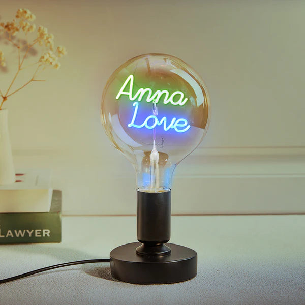 Custom Text Lamp, Edison Led Filament Modeling Lamp Soft Light Bulbs