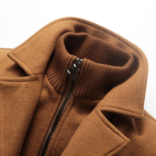 Autumn And Winter New Men's Woolen Coat Man Pair Collar Coat Wholesale Cross-border Supply Wish Amazon Men's Clothing