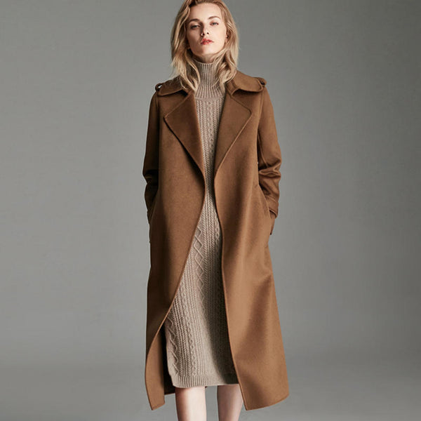 Fashionable Long Knee Length Woolen Jacket