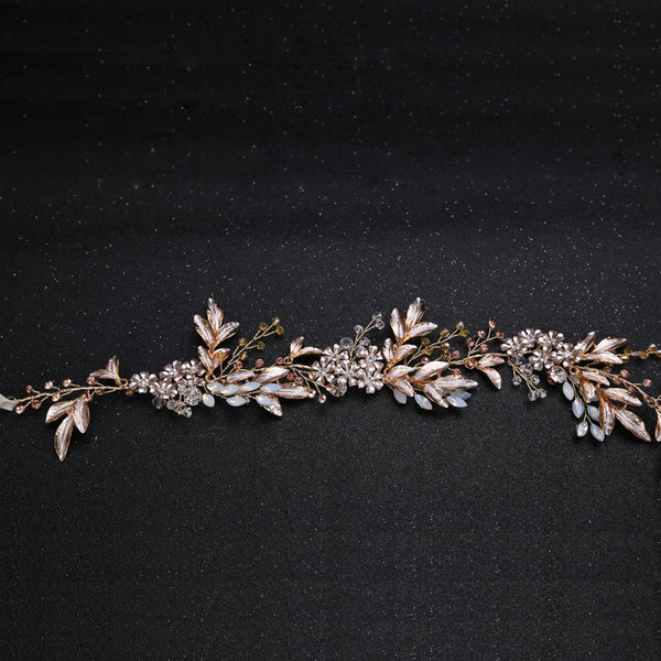 Bridal Jewelry Leaf Shape Rhinestone Alloy Headband