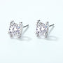 Simple Moissanite Bull Head Sterling Silver Stud Earrings For Women's Wedding