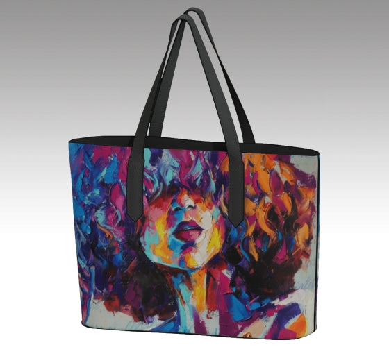 Faces of Grace Vegan Leather Tote Bag