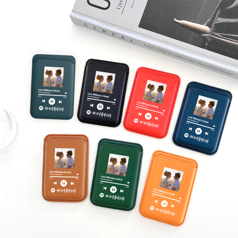 Personalized PU Leather MagSafe Wallet Custom Spotify Code