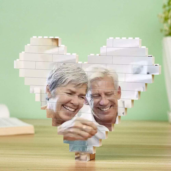 Custom Building Brick Puzzle Personalized Heart Shaped Photo Block