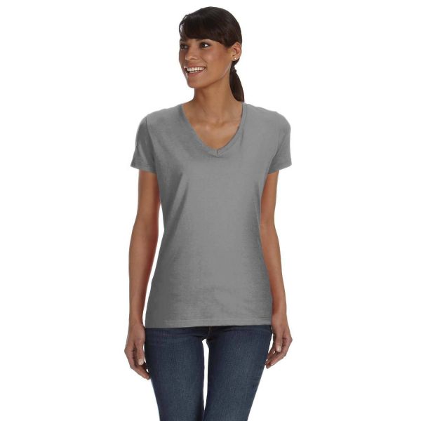 Fruit of the Loom Ladies' 8.3 oz. HD Cotton V-neck T-Shirt | L39VR