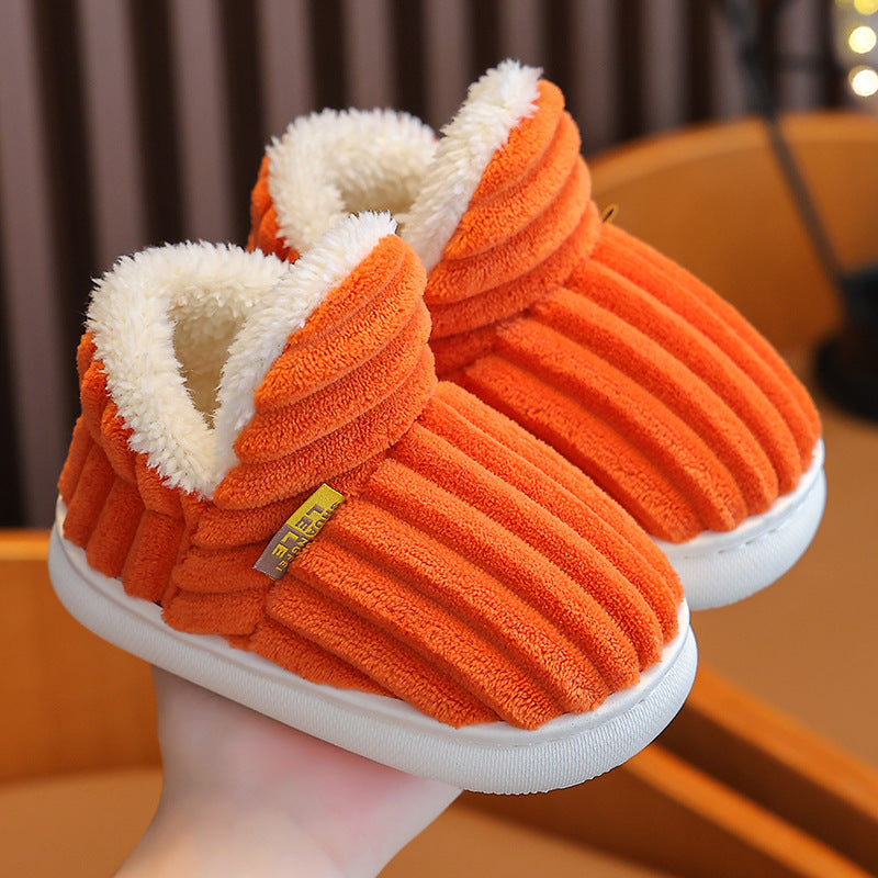 Children's Cotton Slippers Winter Baby Indoor Bag Heel Warm Plush Non-slip