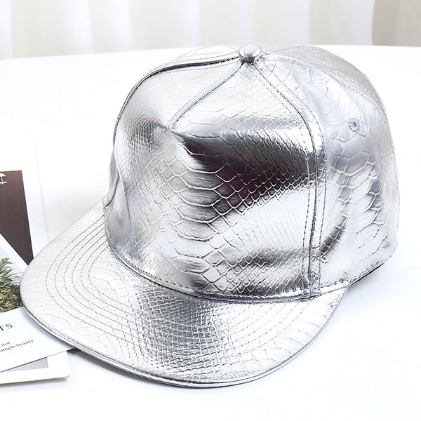 Pattern PU Leather Baseball Cap Hip-hop Fashion Cross