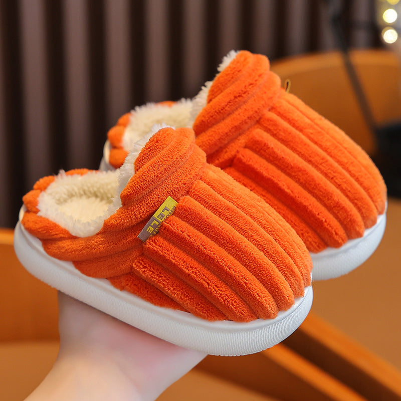 Children's Cotton Slippers Winter Baby Indoor Bag Heel Warm Plush Non-slip