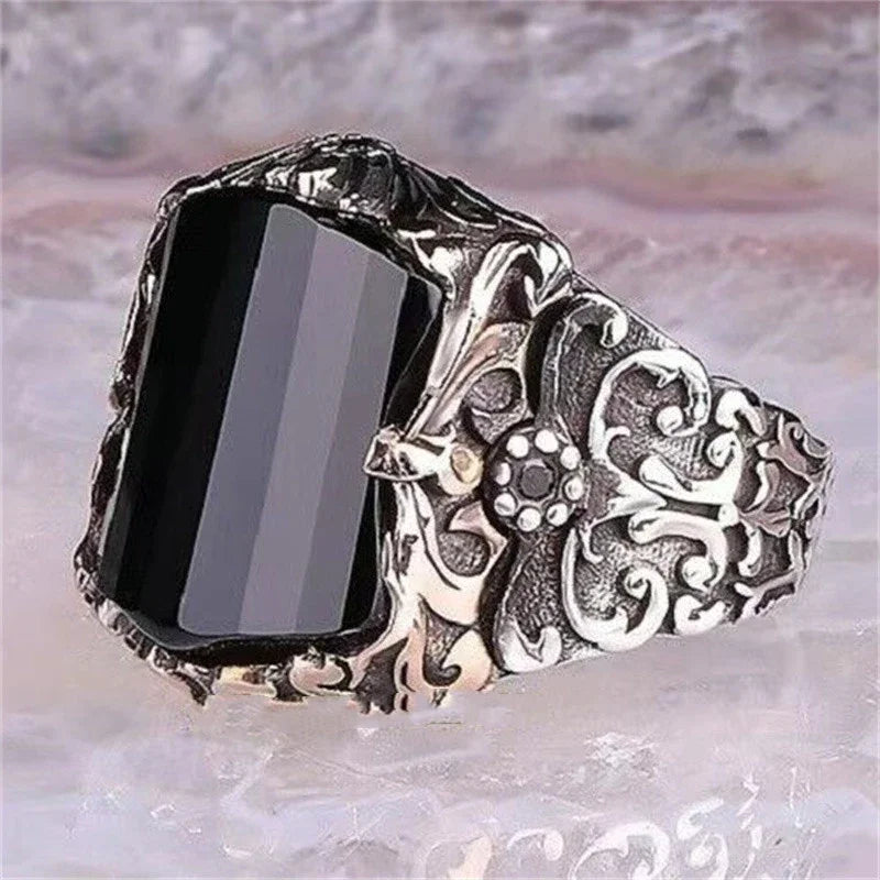 Dark Glamour Mens New Vintage Rings Geometric Shadow