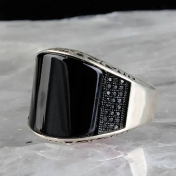 Dark Glamour Mens New Vintage Rings Geometric Shadow