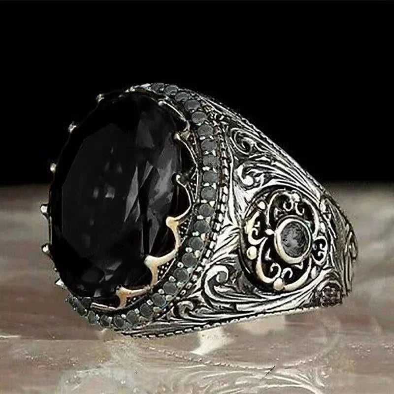 Dark Glamour Mens New Vintage Rings Midnight Rebellion