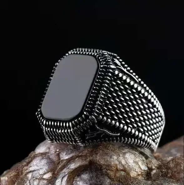 Dark Glamour Mens New Vintage Rings Geometric Shadow