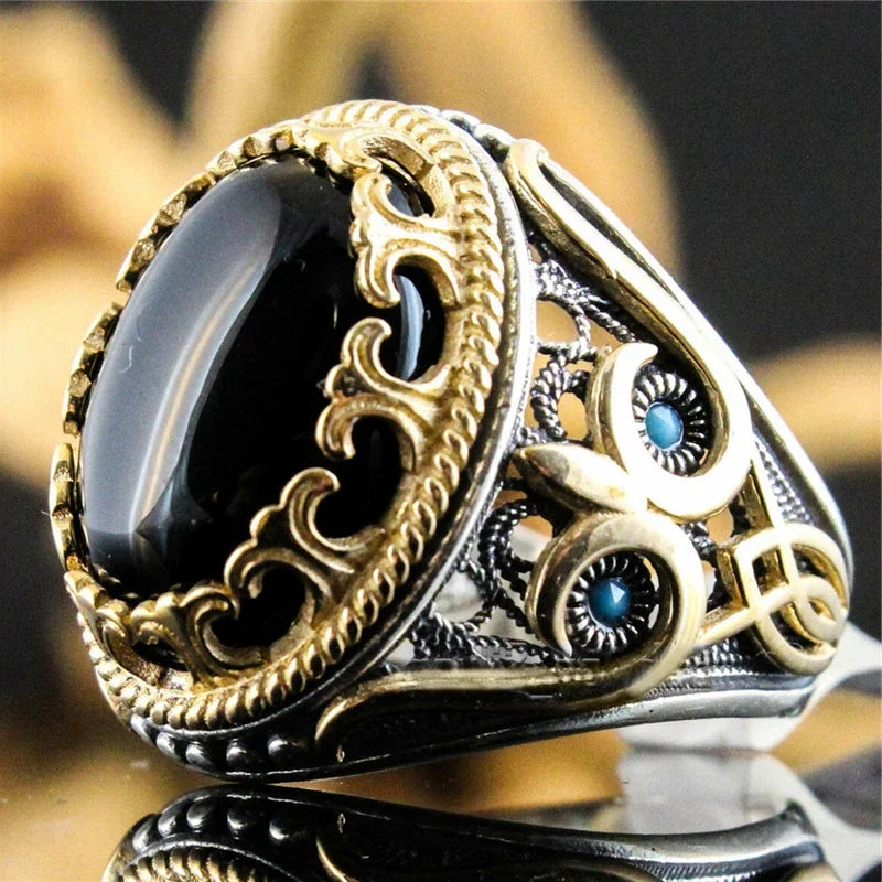 Dark Glamour Mens New Vintage Rings Geometric Shadow