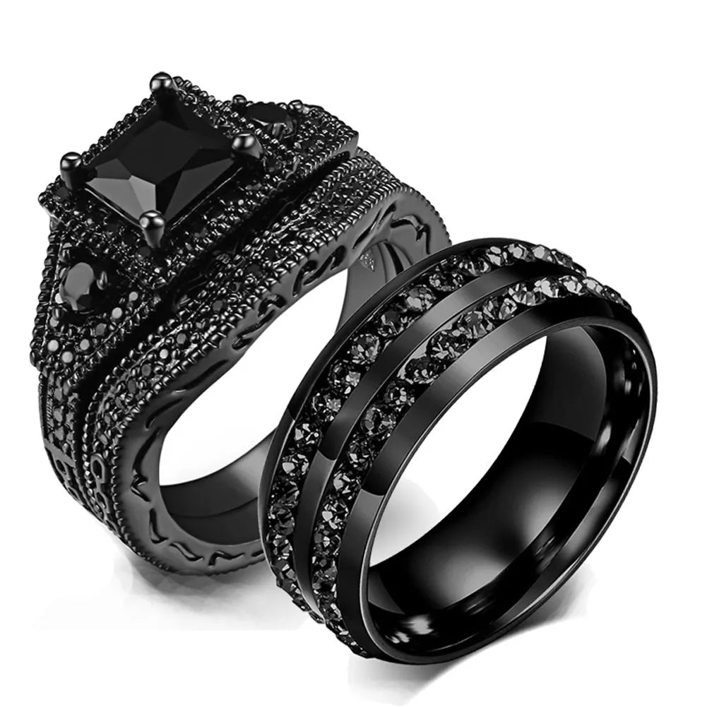 Black Charm Couple Rings