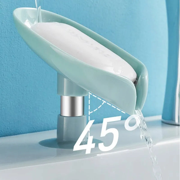 2PCS Drain Soap Holder Leaf Shape Soap Box