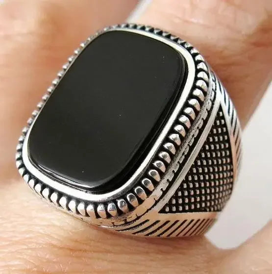 Dark Glamour Mens New Vintage Rings Geometric Shadow