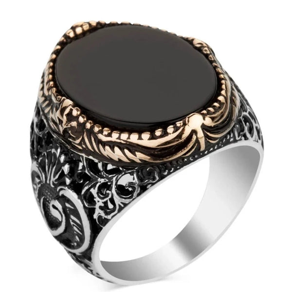 Dark Glamour Mens New Vintage Rings Geometric Shadow