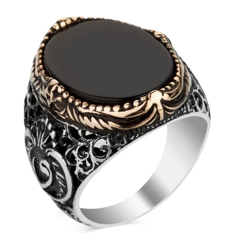 Dark Glamour Mens New Vintage Rings Midnight Rebellion