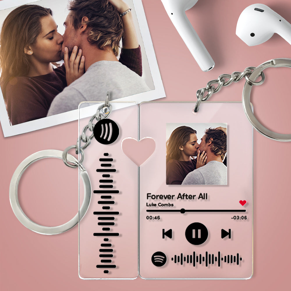 Personalized Scannable Spotify Music, Keychain For Couples