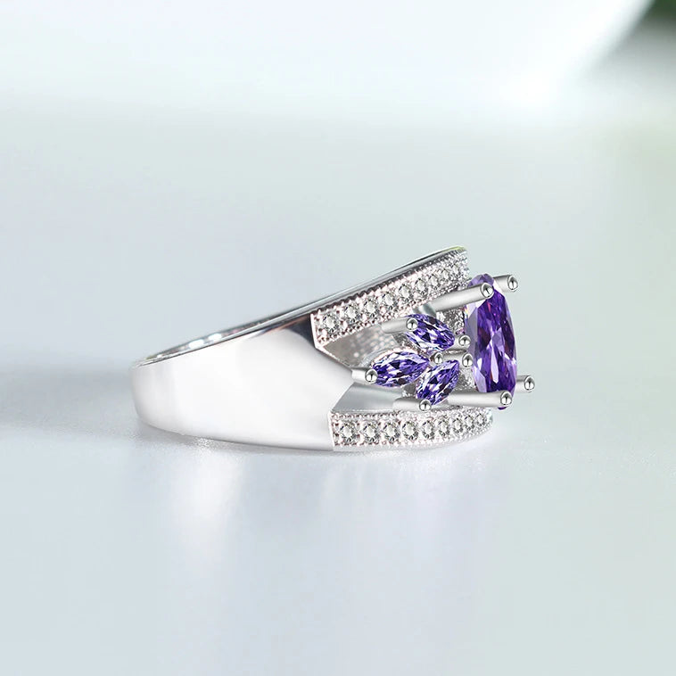 Floral Amethyst Ring