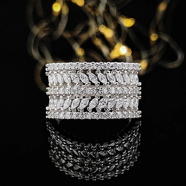 Marquise Round Eternity Band Ring - Cubic zirconia