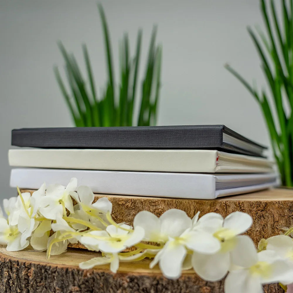 Personalized Wedding Guest Book - Black & White Horizontal