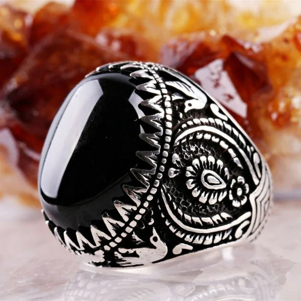 Dark Glamour Mens New Vintage Rings Geometric Shadow